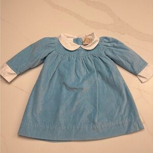 The Beaufort Bonnet Company Blue Dress with White Trim 2T